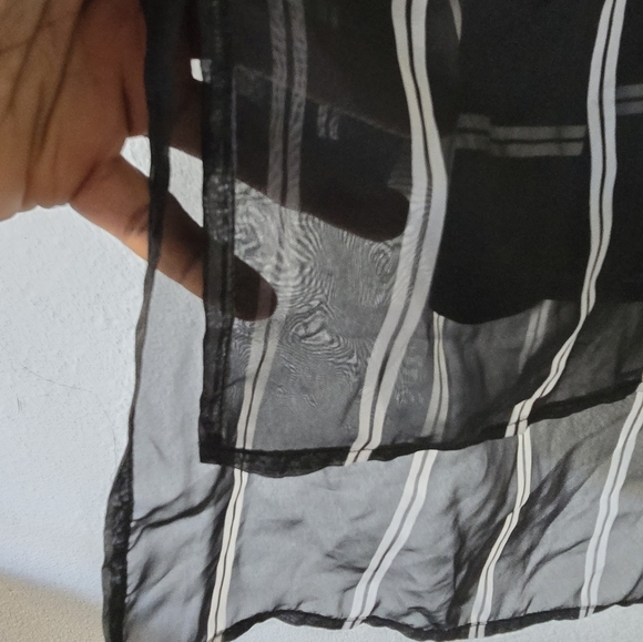 Vince Camuto Tunic Women Sz S Multi Print Mesh Sheer High Low Classy Modern - Picture 6 of 13